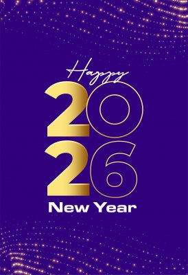 Happy New Year 2026 Poster with Glitter Effect – Festive Celebration Design